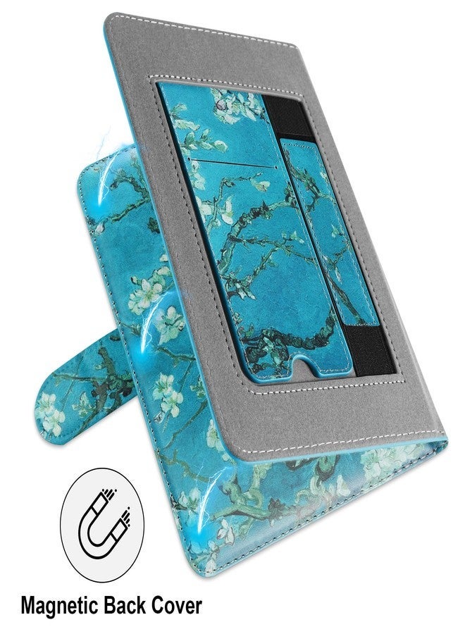 HoYiXi Universal Protective Case for 7 Inch Kindle Paperwhite/Colorsoft 2024, Compatible with 6.8" Paperwhite, Kobo Clara HD/2E eReader, Foldable Stand, Built-in Pocket, Flower Design - Image 4