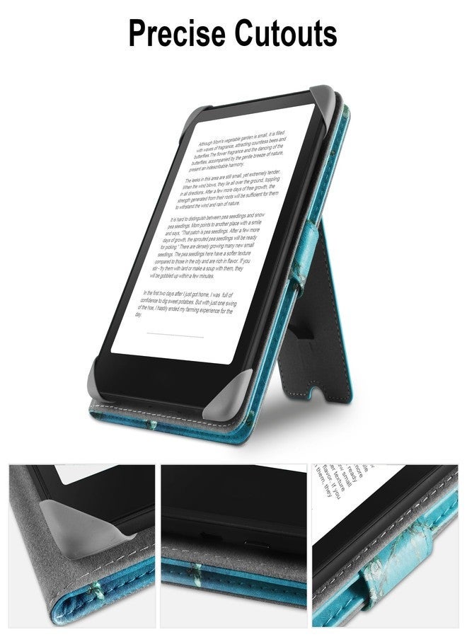 HoYiXi Universal Protective Case for 7 Inch Kindle Paperwhite/Colorsoft 2024, Compatible with 6.8" Paperwhite, Kobo Clara HD/2E eReader, Foldable Stand, Built-in Pocket, Flower Design - Image 5