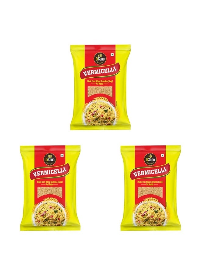 DISANO Wheat Vermicelli,No Maida,850 Gram - Cholesterol Free,unflavored (Pack of 3) - Image 1