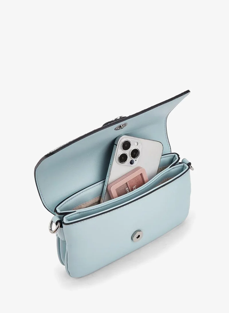Celeste BLUE Monogram Print Crossbody Bag With Detachable Chain Strap for Women | Best Price UAE