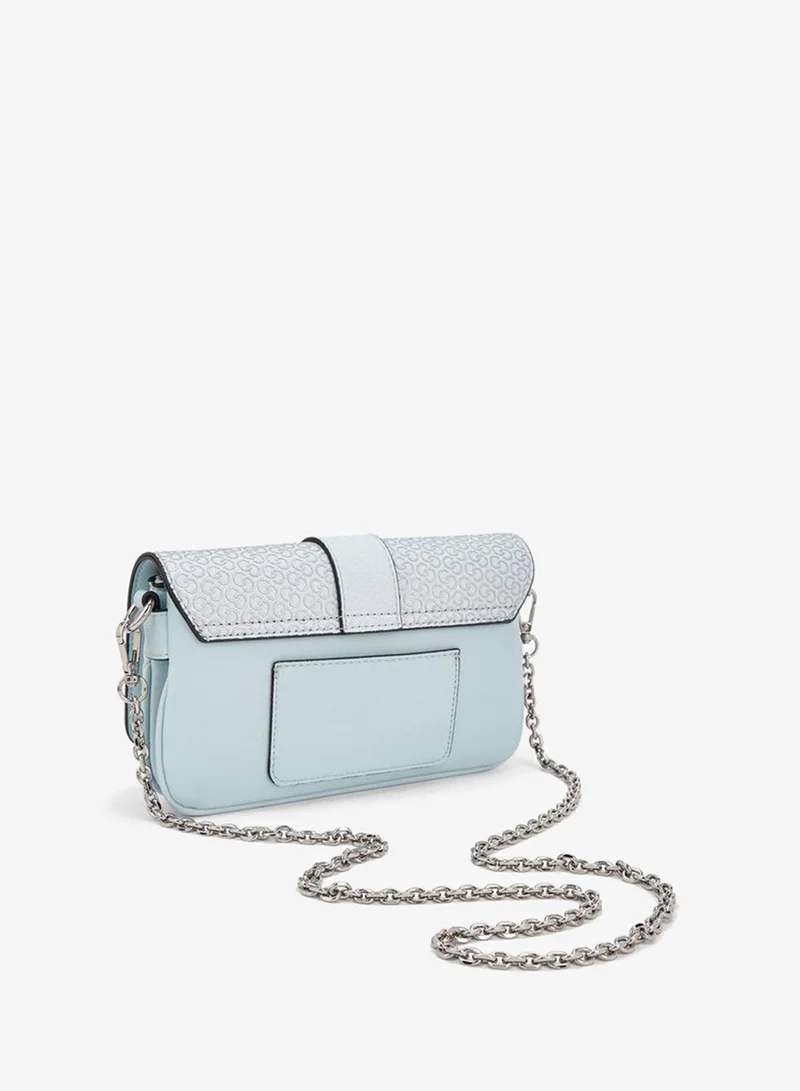 Celeste BLUE Monogram Print Crossbody Bag With Detachable Chain Strap for Women | Best Price UAE