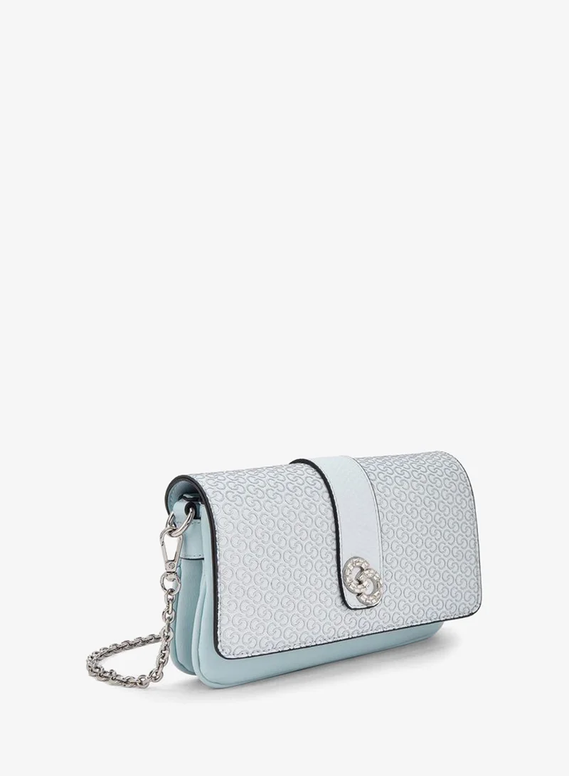 Celeste BLUE Monogram Print Crossbody Bag With Detachable Chain Strap for Women | Best Price UAE