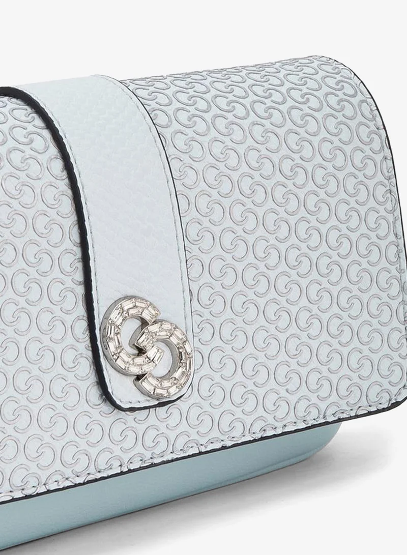 Celeste BLUE Monogram Print Crossbody Bag With Detachable Chain Strap for Women | Best Price UAE