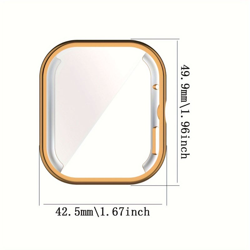 Pink Soft TPU Plated Bumper All Around Protective Case Screen Protector Compatible With Redmi Watch 4 Anti Scratch Cover - Image 2