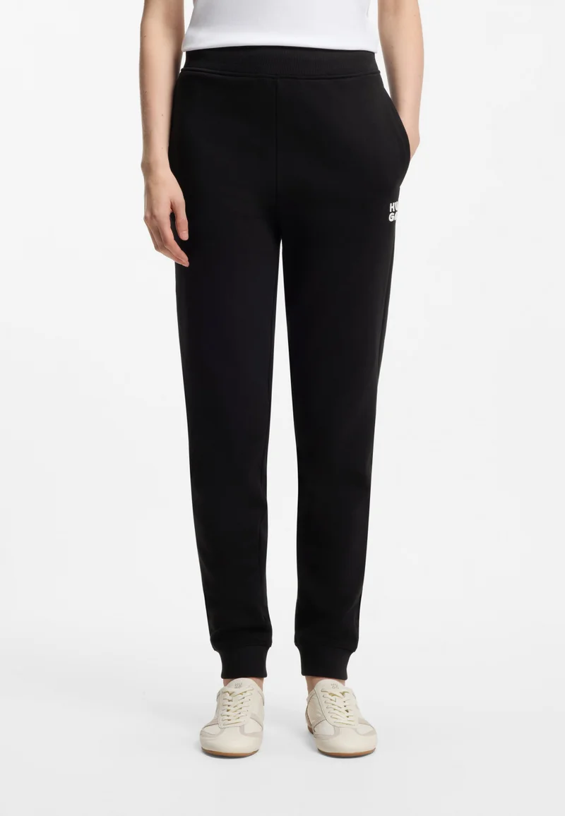 هوجو بنطلون رياضي قطن تيري بشعار مكدس