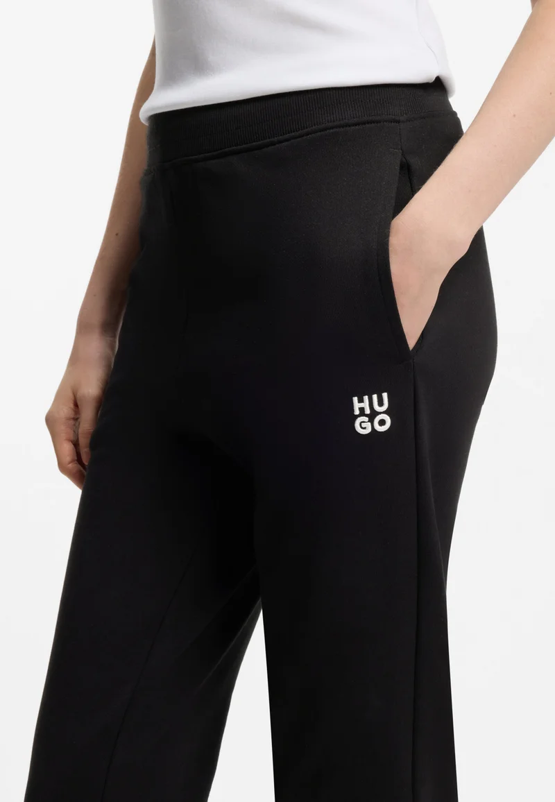 HUGO Black Cotton-terry tracksuit bottoms with embroidered logo for Women | Best Price UAE