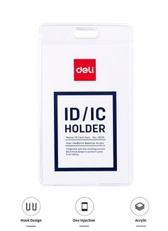 Generic ID/IC Card Holder Name Badge Vertical White With Transparent Case 89x54mm  - Image 2