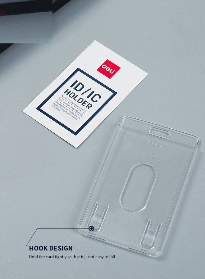 Generic ID/IC Card Holder Name Badge Vertical White With Transparent Case 89x54mm  - Image 1