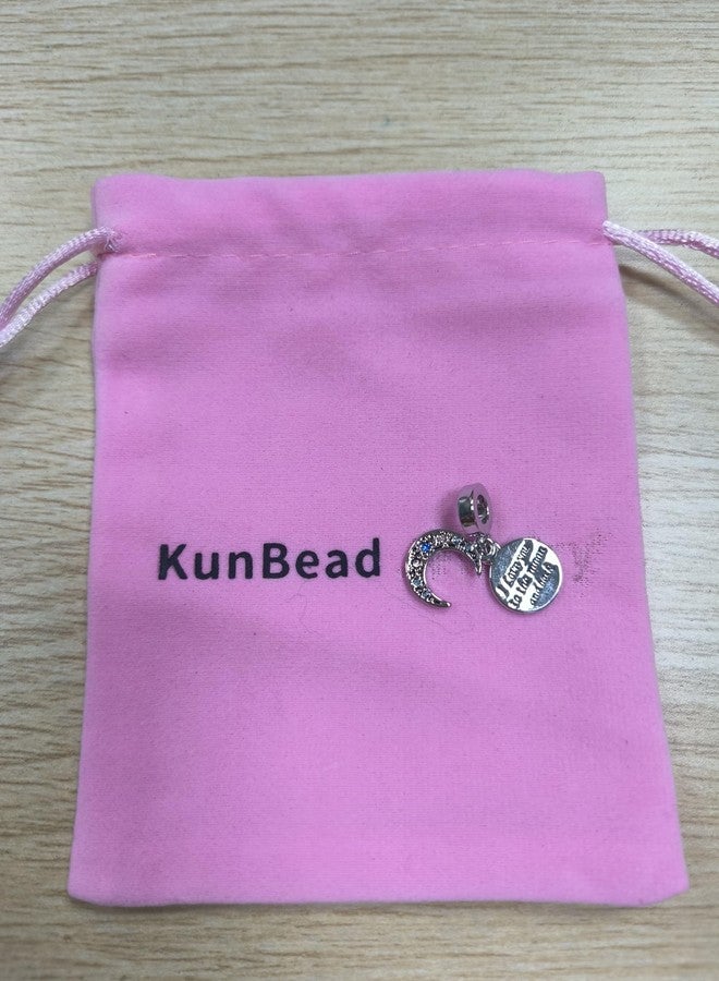 KunBead I Love You to the Moon and Back Blue Crystal Star Dangle Charms Compatible with Pandora Charm Bracelets for Women - Image 4