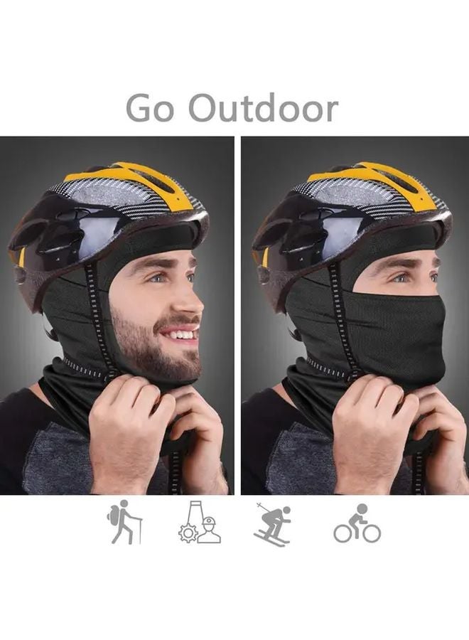 1pc Black Ski Balaclava Windproof Full Face Mask Adjustable Breathable For Motorcycle Snowboarding - Image 3