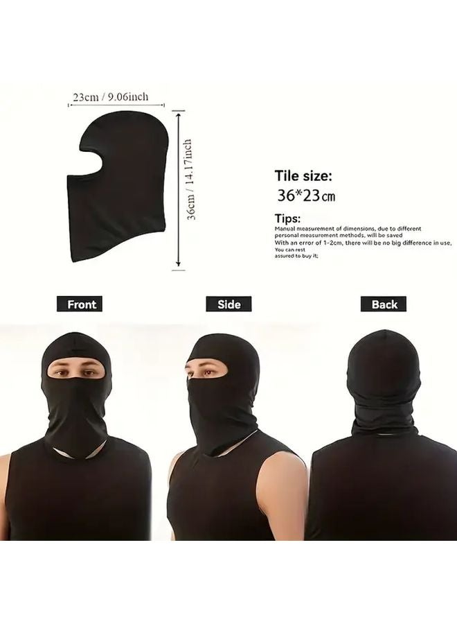 1pc Black Ski Balaclava Windproof Full Face Mask Adjustable Breathable For Motorcycle Snowboarding - Image 5