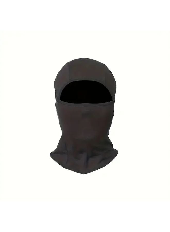 1pc Black Ski Balaclava Windproof Full Face Mask Adjustable Breathable For Motorcycle Snowboarding - Image 1