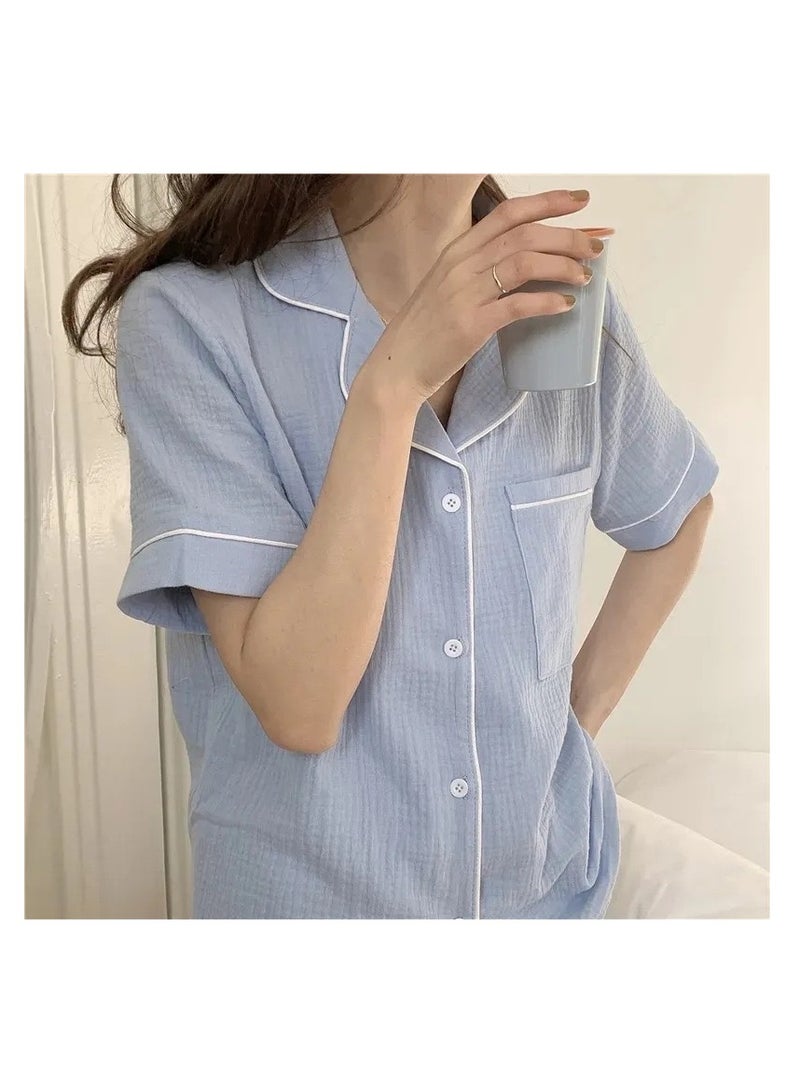 Women Pajamas Set Short Sleeve Sleepwear Button Down Nightwear Soft Summer Loungewear For Ladies - Image 3