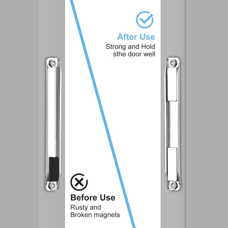 VYH 3" Shower Door Magnet - U Channel Door Frame with Metal Strike and Magnet for 1/8", 5/32", 3/16", and 1/4" Thick Swing Glass Shower Door Handles Strike Jamb - Image 5