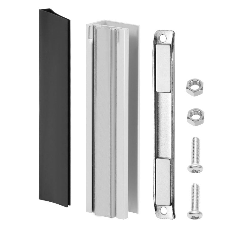 VYH 3" Shower Door Magnet - U Channel Door Frame with Metal Strike and Magnet for 1/8", 5/32", 3/16", and 1/4" Thick Swing Glass Shower Door Handles Strike Jamb - Image 1