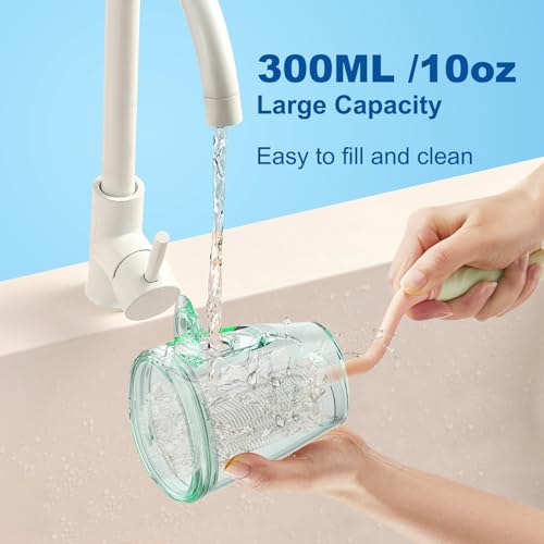 WellLeo Water Flosser for Teeth, 300ML Cordless Oral Irrigator Rechargeable Dental Flosser Picks with 5 Modes 5 Jet Tips,IPX7 Waterproof Teeth Cleaner for Braces Gum Care, Home Travel Use - Image 3