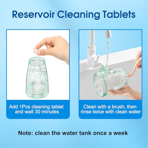 WellLeo Water Flosser for Teeth, 300ML Cordless Oral Irrigator Rechargeable Dental Flosser Picks with 5 Modes 5 Jet Tips,IPX7 Waterproof Teeth Cleaner for Braces Gum Care, Home Travel Use - Image 4