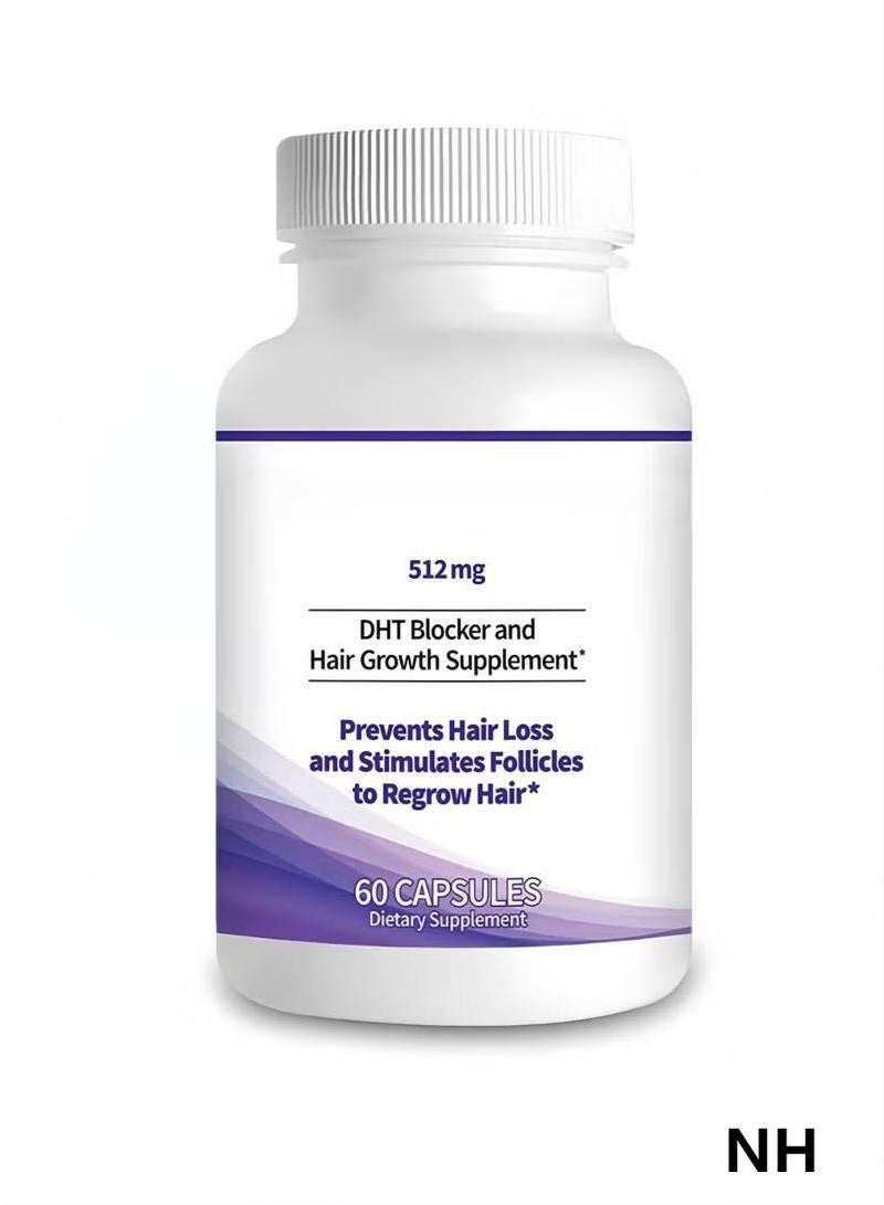 NH DHT Blocker Hair Growth Supplement | Prevents Hair Loss & Stimulates Follicles to Regrow Hair | 60 Capsules - Image 1