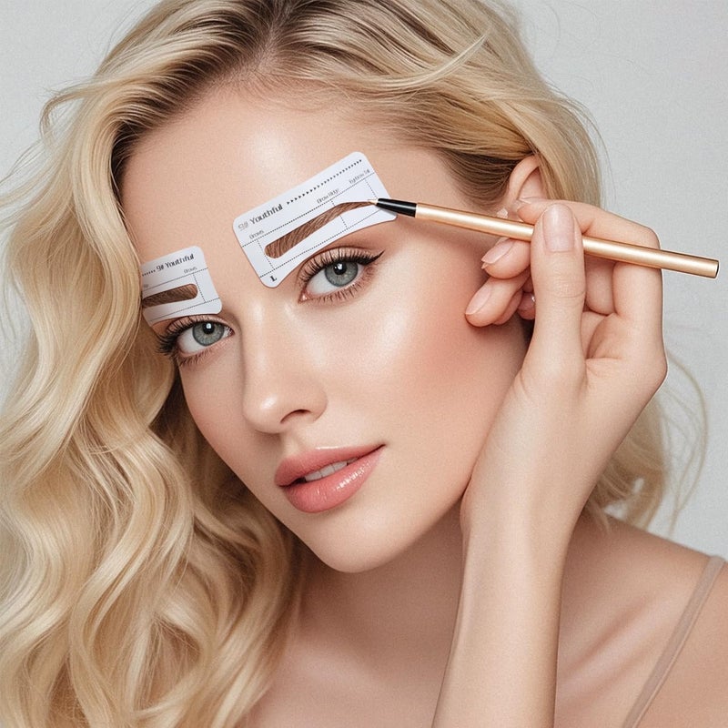 LALAFINA 10PCS Eyebrow Stencil 10 Styles Eyebrow Shaping Stickers Makeup Template for Precise Shaping and Beginners Makeup - Image 2