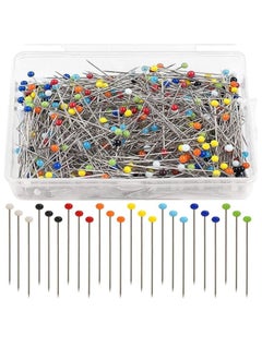 Libra Needle Pins for Fabric, Straight with Colored Ball G 1.5 Inch, Quilting Dressmaker, Jewelry DIY Decoration, Craft and Project (100 PCS, Colorful)lass Heads Long  - Image 1