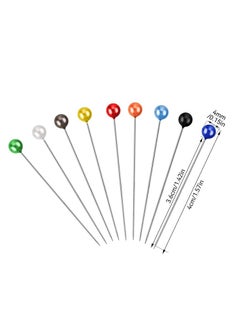 Libra Needle Pins for Fabric, Straight with Colored Ball G 1.5 Inch, Quilting Dressmaker, Jewelry DIY Decoration, Craft and Project (100 PCS, Colorful)lass Heads Long  - Image 2