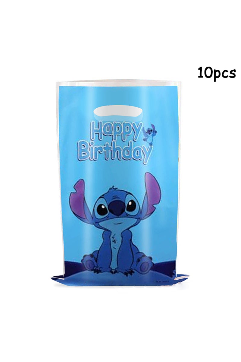 erorex 17x25cm Style C Disney Lilo & Stitch Party Gift Bag Plastic Blue Stitch Pink Angel Goodie Gift Bags