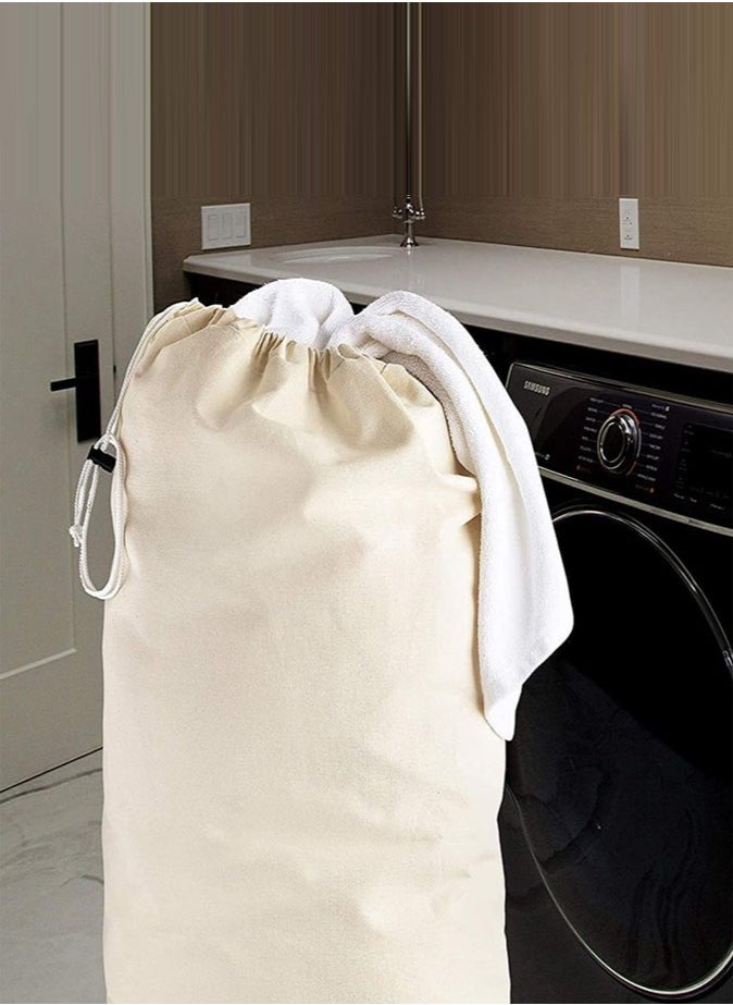 1CHASE Laundry Bags Canvas, The Extra Heavy Duty Washable Laundry Bag with Drawstring, 24X34" Extra Large Cotton Bags Clothes Travel Laundry Bag, Hamper Liner Travel Storage Sack, 60X85CM Pack of 2 - pzsku/Z95FE687EBB0D7C28CB98Z/45/_/1736604779/35ca0afa-3cc1-4a32-9247-a787df2c6725