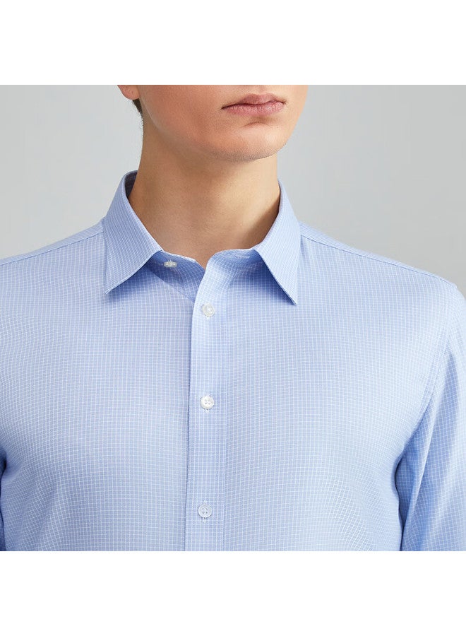 Youngor Men's Dp Non-iron Long Sleeve Shirt Autumn Business Casual Plaid Shirt 16387 - Image 2