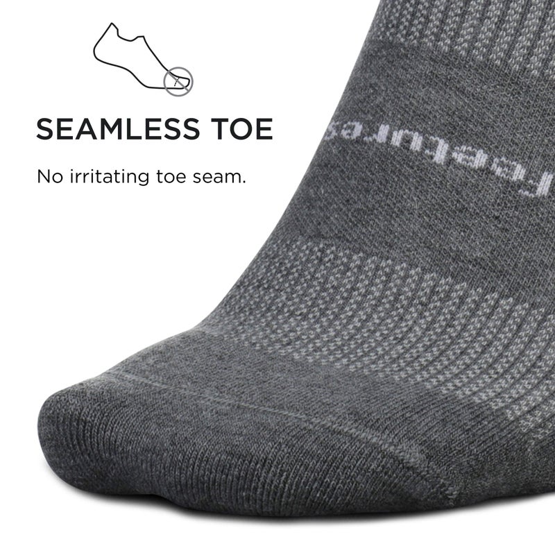 Feetures High Performance Max Cushion Ankle Sock - Tab Socks for Women & Men with Heel Tab - Heather Gray, S (1 Pair) - Image 3