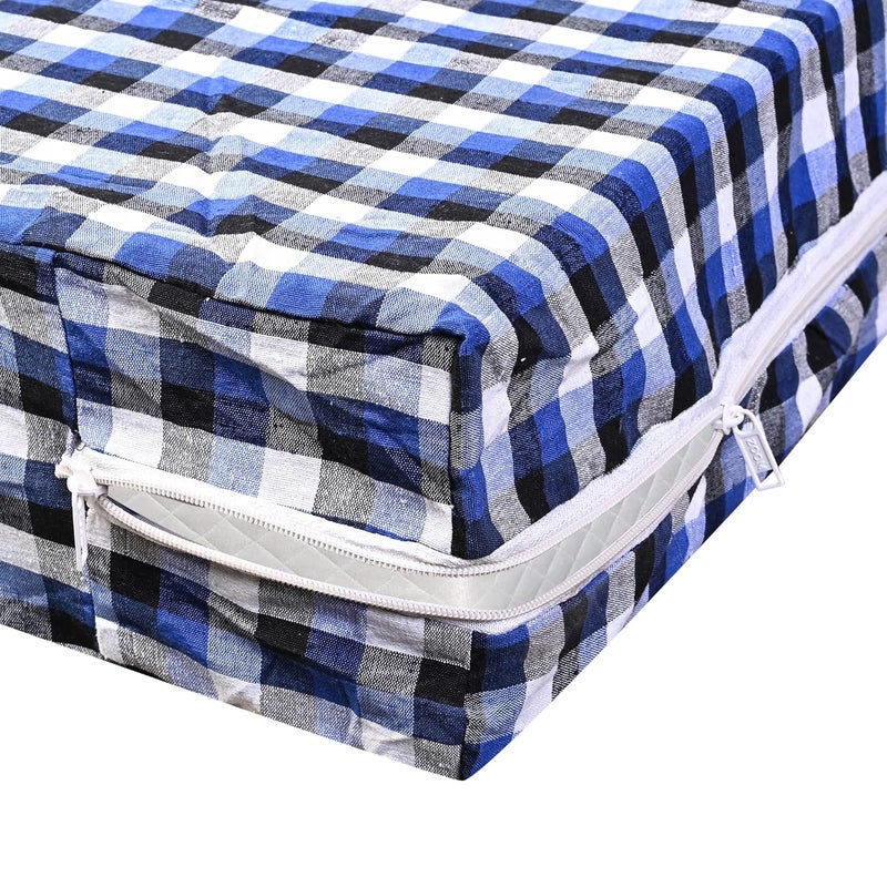 Cambik Cambik Premium Cotton Full Mattress Cover with Zipper Chain Breathable and Hypoallergenic Fitted Bed Mattresses Protector Provides All Around Protection 6 Inch Depth 36x75 Inch Pack of 1 Blue  - Image 4