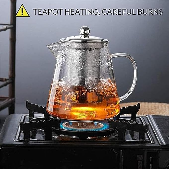 OBOR Glass Teapot Stovetop Safe  Tea Kettle With Removable Food Grade Stainless Steel Infuser  Lid For Blooming And Loose Leaf Tea Maker  32Oz950Ml - Image 5