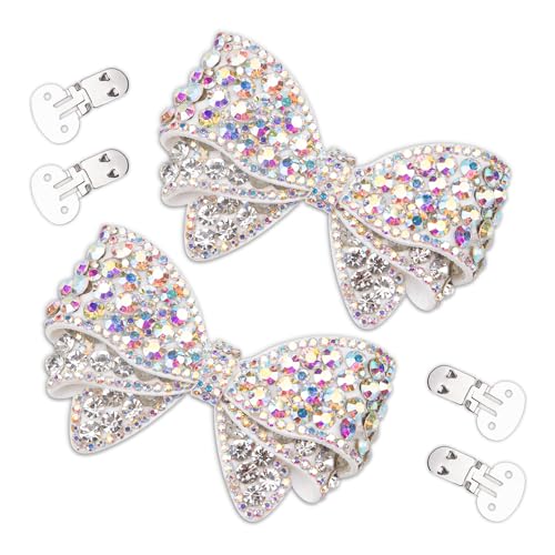 KOOBOOK Sparkly Rhinestone Bow Cute Rhinestone Shoe Clips Fashionable Shoe Decorations Clips,Bows for Shoes, Making Your Shoes Shine Brighter(2Pcs) - Image 1
