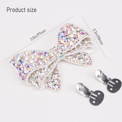 KOOBOOK Sparkly Rhinestone Bow Cute Rhinestone Shoe Clips Fashionable Shoe Decorations Clips,Bows for Shoes, Making Your Shoes Shine Brighter(2Pcs) - Image 4