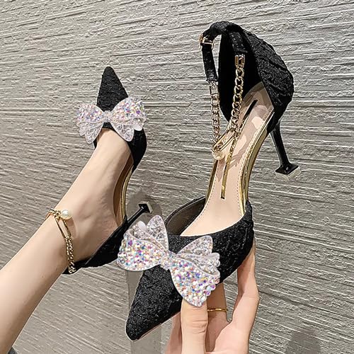 KOOBOOK Sparkly Rhinestone Bow Cute Rhinestone Shoe Clips Fashionable Shoe Decorations Clips,Bows for Shoes, Making Your Shoes Shine Brighter(2Pcs) - Image 2