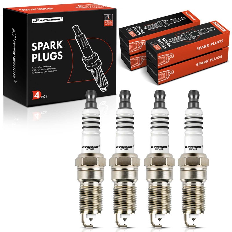 APremium Iridium Platinum Spark Plugs Compatible with Ford Escape Focus Ranger Tempo Chevrolet Malibu Cavalier Mazda 6 5 Tribute Buick Skylark Pontiac Sunfire Oldsmobile Pack of 4