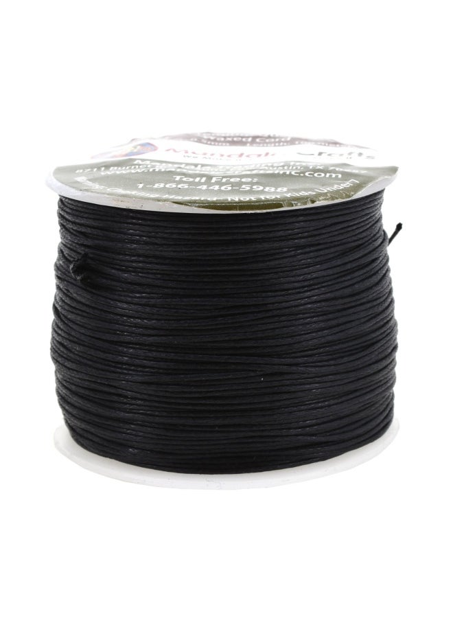 Mandala Crafts Black 0.5Mm Waxed Cord For Jewelry Making 109 Yds Black Waxed Cotton Cord For Jewelry String Bracelet Cord Wax Cord Necklace String  - Image 1