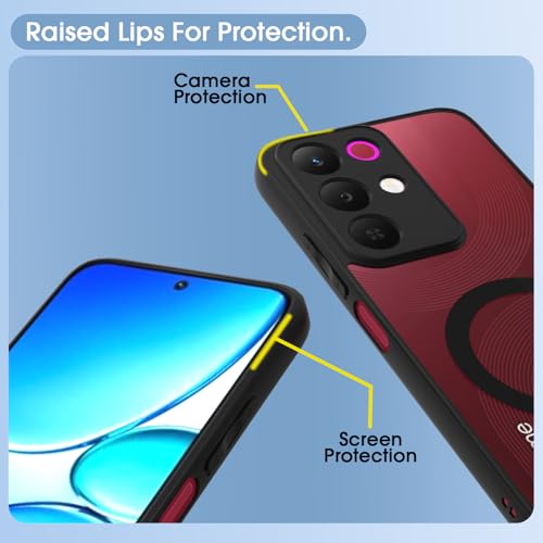 Pikkme Back Cover for Realme Narzo 90X 5G / Realme C85 5G / Realme 15X 5G Compatible with Mag-Safe | Shockproof Design | Hard Transparent Back Case (Black Mag-Safe) - Image 5