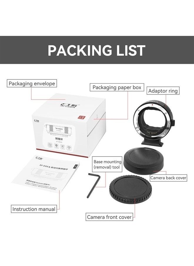 7artisans - EF-EOS R Lens Adapter Auto-Focus Lens Speedbooster Converter Ring Compatible for Canon EF/EF-R Lens and Canon EOS R-Mount Camera for Canon EOS R, RP, R3, R5, R6, R7, R10 - Image 1