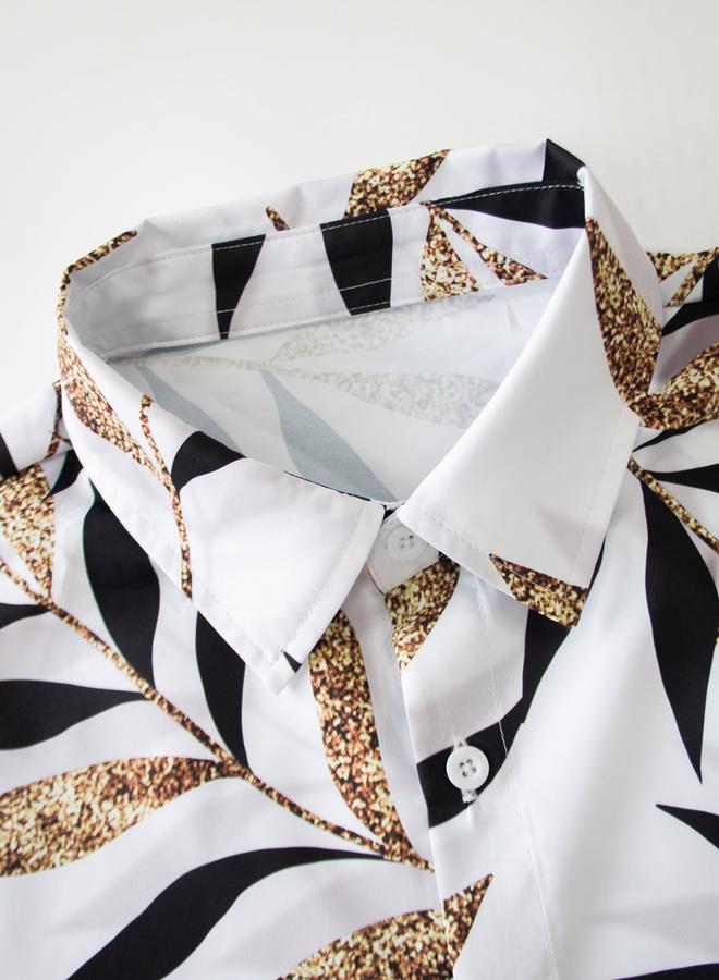 تايك تو قميص بأزرار وأكمام طويلة بطبعة جرافيك - Image 3