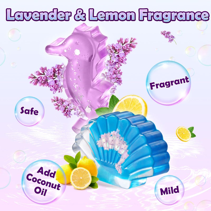 Golray Mermaid Soap Making Craft Kit Kids Toy, 18 Model, 6 Ink, 2 Essential Oil Supply, Art and Craft for Kid Girl Age 8-12 Year Old Ocean Animal Toy Birthday Gift, DIY Science Kits (Create 16+pcs) - Image 5