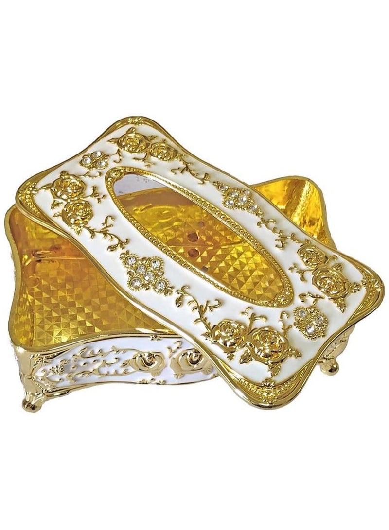 Tissue Box Holder,Luxurious European Style Rose Tissue Box Cover for edroom,Office,Bathroom,Home,Travel,Restaurant. - Image 3