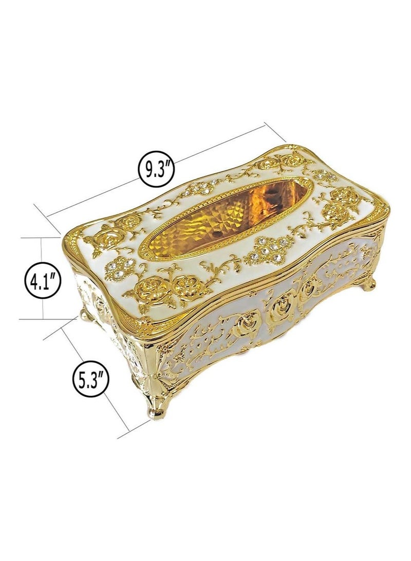 Tissue Box Holder,Luxurious European Style Rose Tissue Box Cover for edroom,Office,Bathroom,Home,Travel,Restaurant. - Image 5