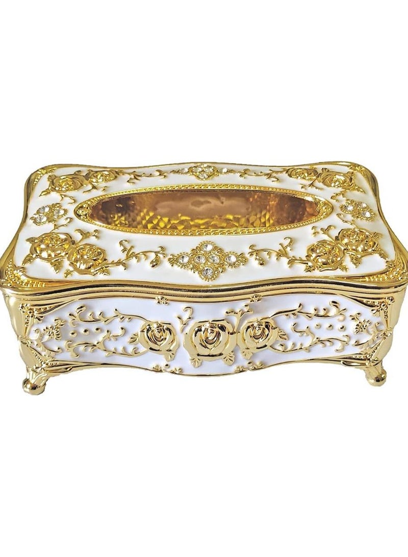 Tissue Box Holder,Luxurious European Style Rose Tissue Box Cover for edroom,Office,Bathroom,Home,Travel,Restaurant. - Image 2