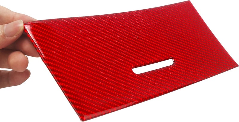 YOCTM Red Real Carbon Fiber Cup Holder Gear Shift Cover Trim for Grand Cherokee 2014 2015 Interior Accessories Decorative Cover Center Console Trim (Red 2014-2015) - Image 5