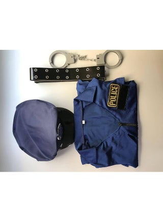 Adult Black Police Costume – Short-Sleeve Officer Jumpsuit With Cap & Role-Play Accessories XL - view 5