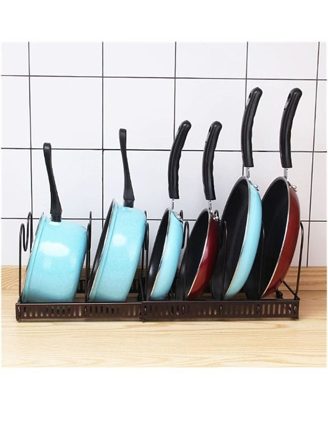 RollsTimi  6-Layer Adjustable Pan And Pot Lid Rack Organizer Kitchen Organizer Dishes Stand Cutting Board holder,Space Saving Kitchen Storage - Image 1