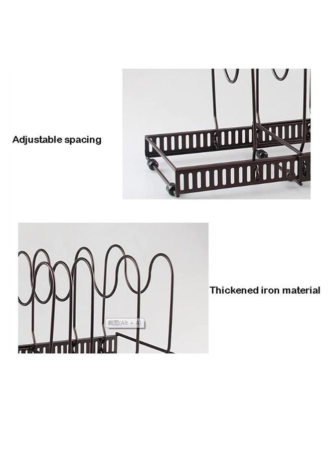 RollsTimi  6-Layer Adjustable Pan And Pot Lid Rack Organizer Kitchen Organizer Dishes Stand Cutting Board holder,Space Saving Kitchen Storage - Image 4