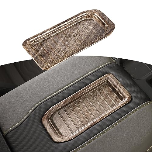 RT-TCZ RTTCZ for Silverado Armrest Box Tray Trim Cover Wood Grain Interior Accessories Compatible with Chevy Tahoe 2021 Up Suburban 2020 Up Silverado 2019 Up for GMC Yukon 2021 Up Sierra 2019 Up - Image 1