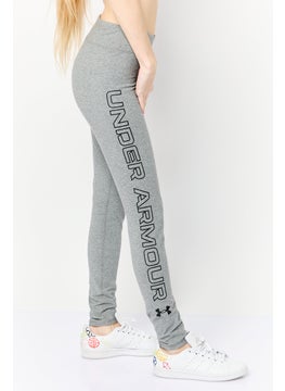 UNDER ARMOUR Women Sportswear Fit Brand Logo Training Leggings, Grey  - Image 2