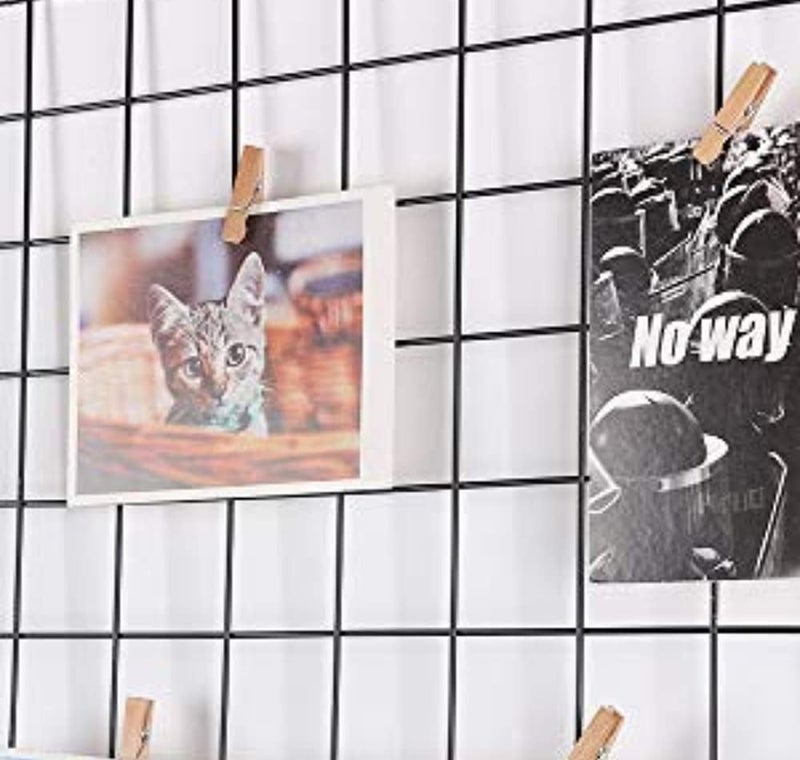 CreativeBuzz Steel Grid Square Photo Frame for Wall - DIY Mesh Wire Frame of Metal Hanging Aesthetic Moments Wall Décor for Home Living Room 16x16 Inch (Black) - Image 5